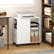 HOMCOM Narrow Mobile Printer Table with Wheels, Rolling Printer Stand with Drawers for Home Office, 30 x 60 x 65 cm – view 2