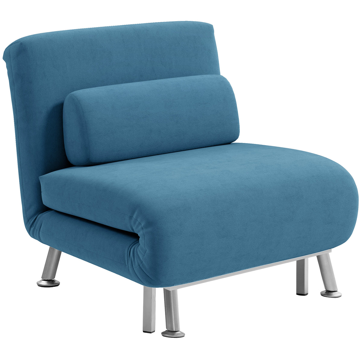 3-in-1 Velvet Sleeper Chair Bed – Blue