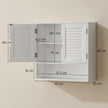 60 cm louvred bathroom wall cabinet in white – image 3