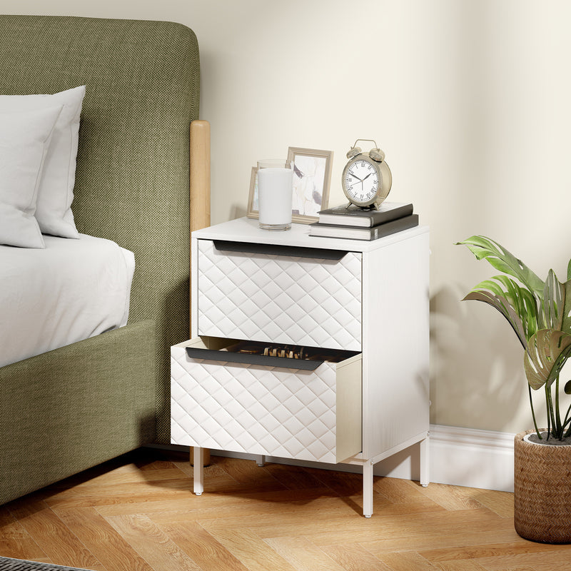2-drawer fabric bedside chest – image 10