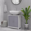 Grey & white under sink cabinet – image 2