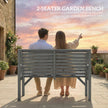 Outsunny 2 Seater Wooden Garden Bench, Slatted Patio Bench with Armrest and Backrest, Outdoor Furniture for Indoor – view 4