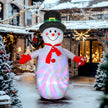 8ft Snowman Christmas Inflatable displayed outside a decorated home