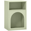 Light green arched bedside table with two open compartments