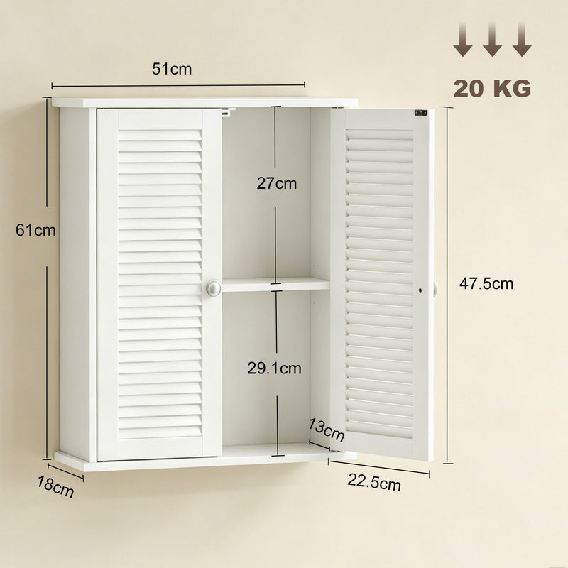 White louvered wall cabinet – image 3