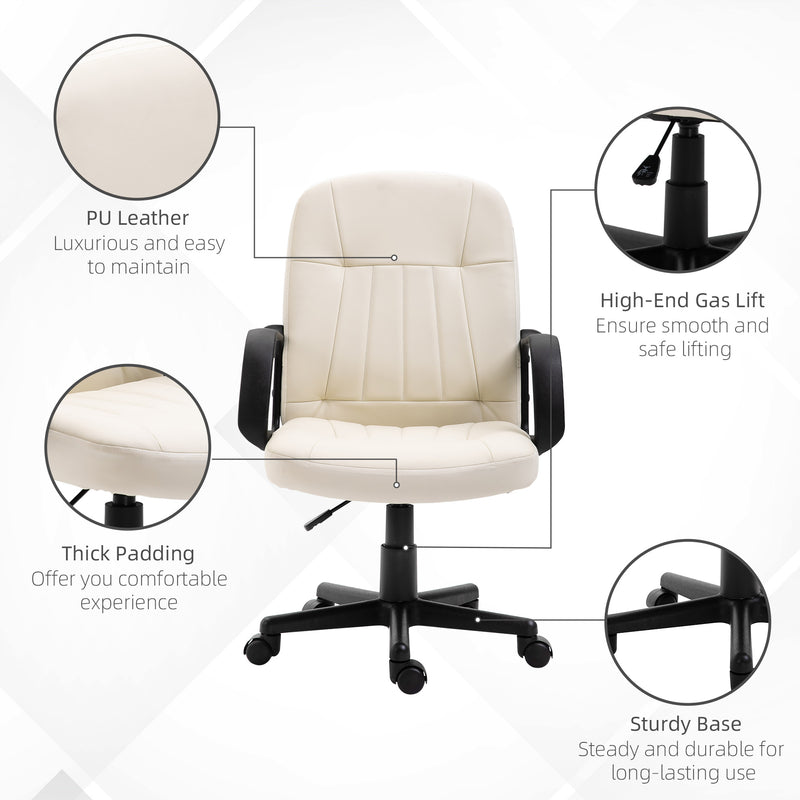 PU leather swivel desk chair – image 6