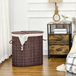 Two-compartment bamboo laundry basket – image 2