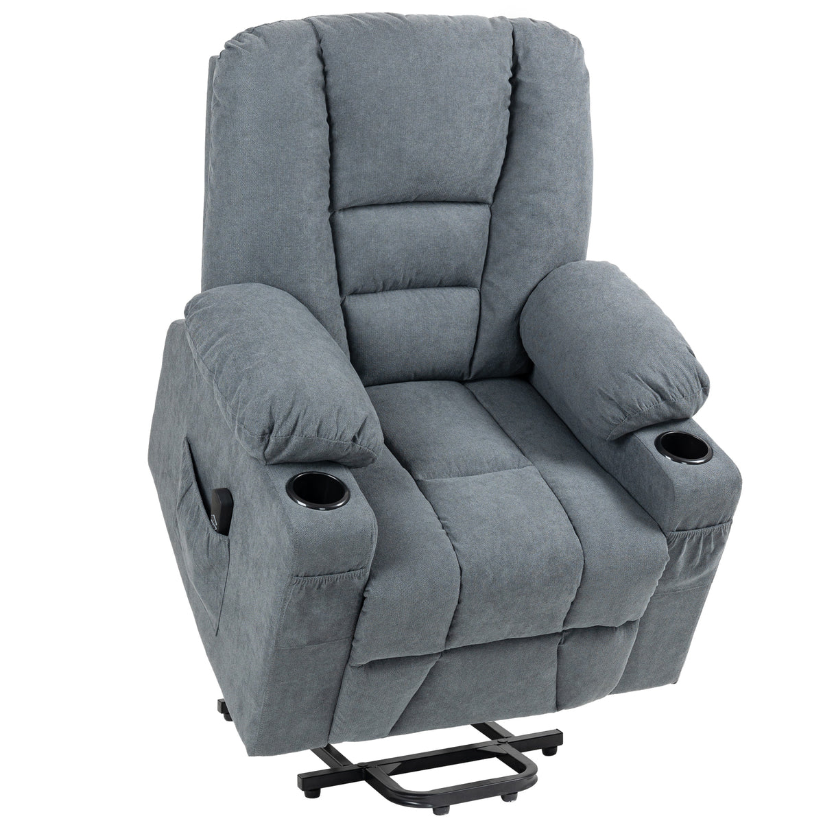 145° Oversized Power Lift Recliner with Cup Holders – Grey