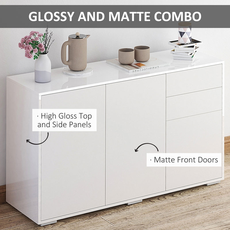 White push-open sideboard 117 cm – image 6