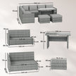 6-piece rattan corner sofa dining set – image 3