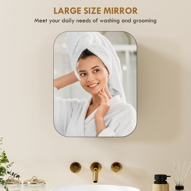 Soft-close mirror bathroom cabinet in black – image 6