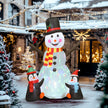 6ft Snowman and Penguins Christmas Inflatable displayed outside a decorated home