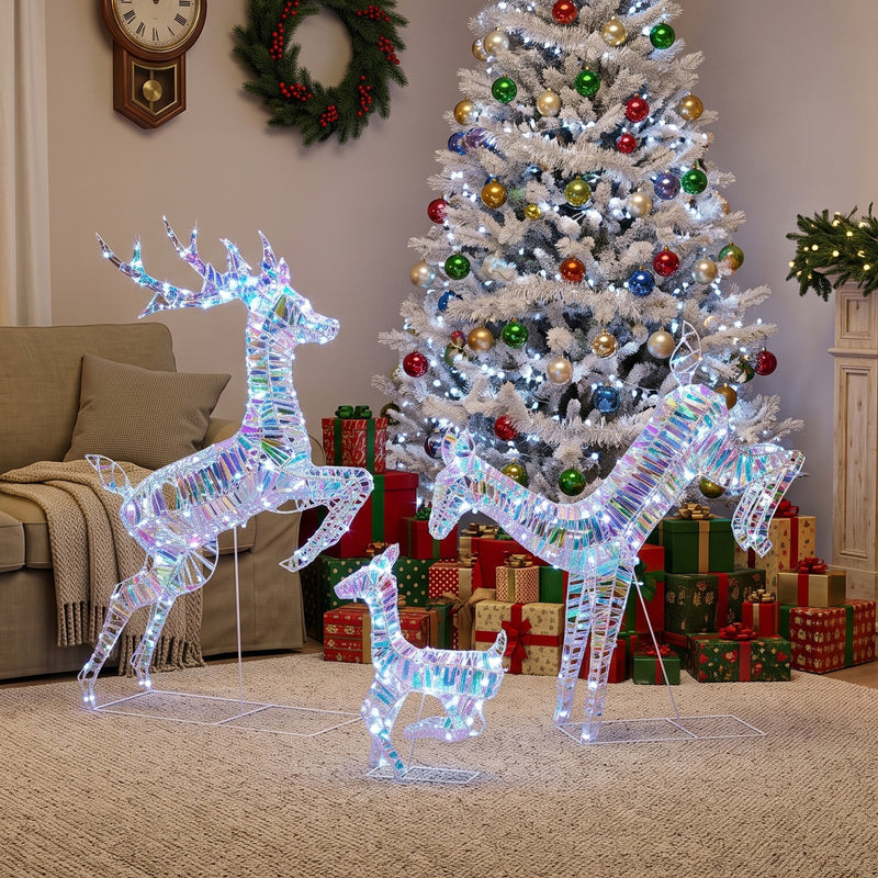 Close-up of the reindeer bows and decorative details