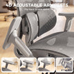 HOMCOM Ergonomic Office Chair with Lumbar Support, Mesh Reclining Desk Chair with Footrest, Adjustable High Back, Grey – view 6