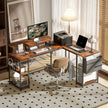 Reversible L-shaped desk – rustic brown – image 2