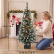 Set of 2 pre-lit snowy pencil trees – image 3