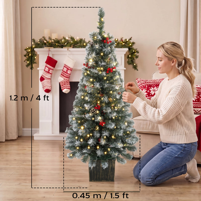 Set of 2 pre-lit snowy pencil trees – image 3