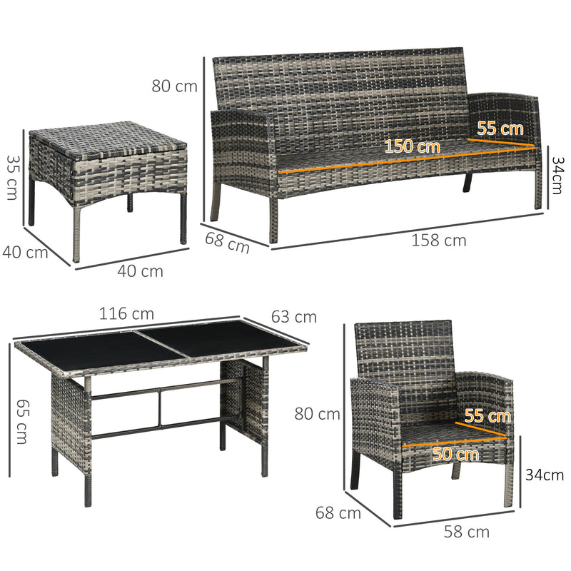 6-piece rattan sofa set – image 3