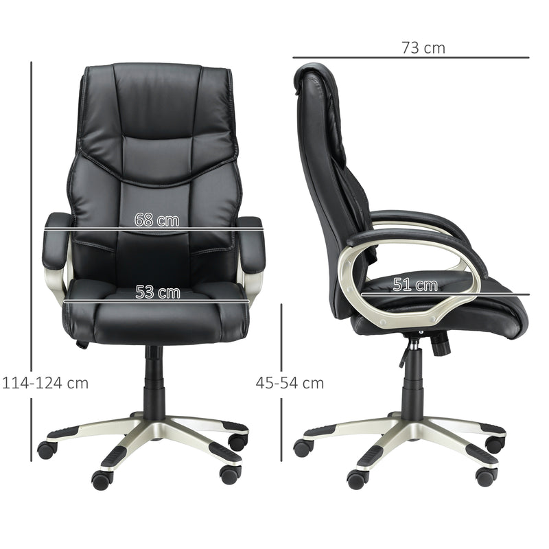 High-back faux leather office chair – image 3