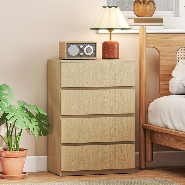 HOMCOM Chest of Drawers, 4-Drawer Storage Cabinets, Modern Dresser, Storage Drawer Unit for Bedroom – view 2