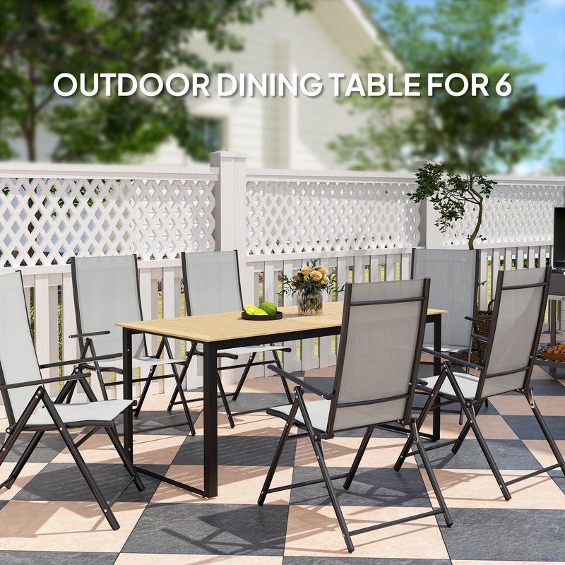 6-seater slatted dining table – image 4