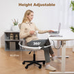 Vinsetto Computer Desk Chair, Mesh Office Chair with Adjustable Height and Swivel Wheels, Armless Study Chair, Beige – view 5