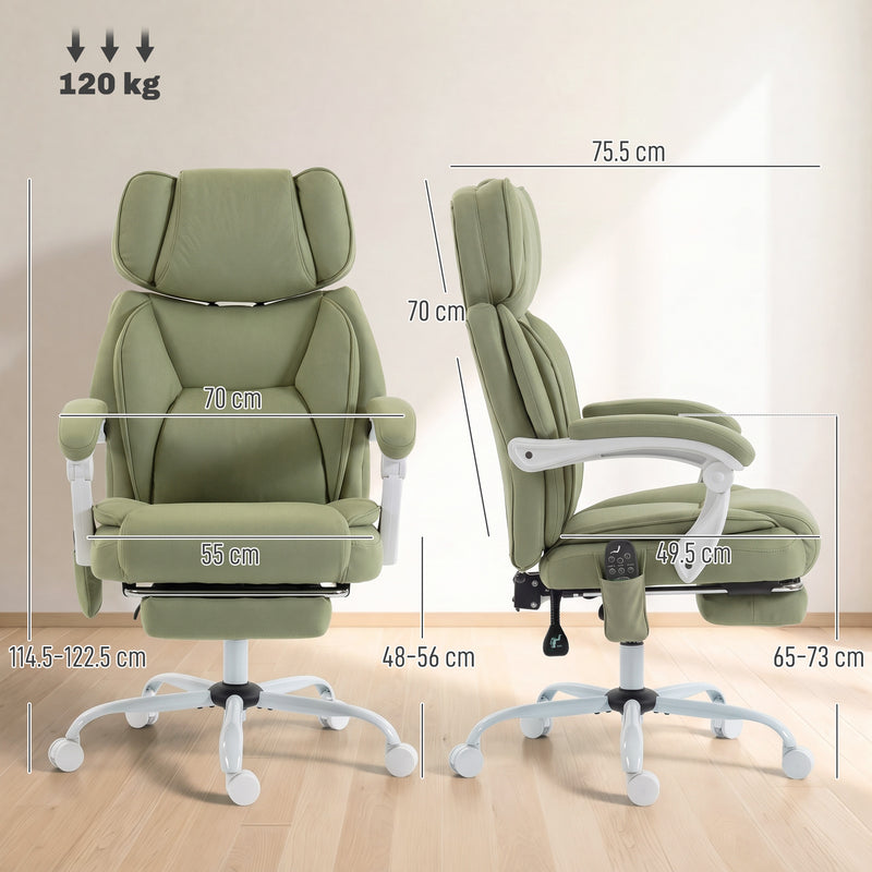 HOMCOM High Back Vibration Massage Office Chair Heated Reclining Computer Chair w/ Adjustable Height, Swivel Wheels – view 3
