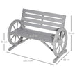 Grey wagon wheel arm bench – image 3