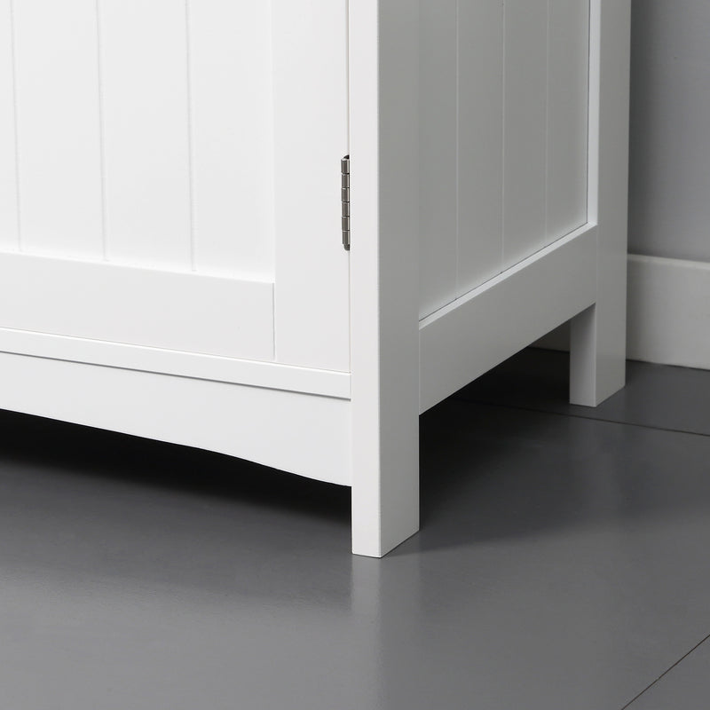 Light grey pedestal under sink cabinet – image 9