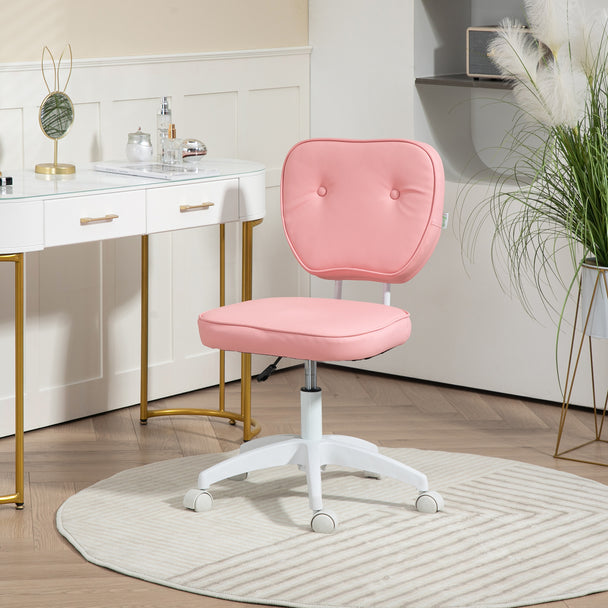 Pink armless vanity chair – image 2