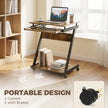 HOMCOM Movable Computer Desk with 4 Moving Wheels and Keyboard Tray – view 6
