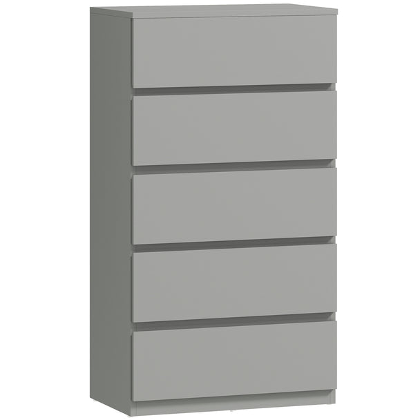 HOMCOM Chest of Drawers, 5-Drawer Storage Cabinets, Modern Dresser, Storage Drawer Unit for Bedroom