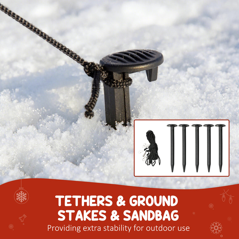 Ground stakes and tether ropes for securing the inflatable