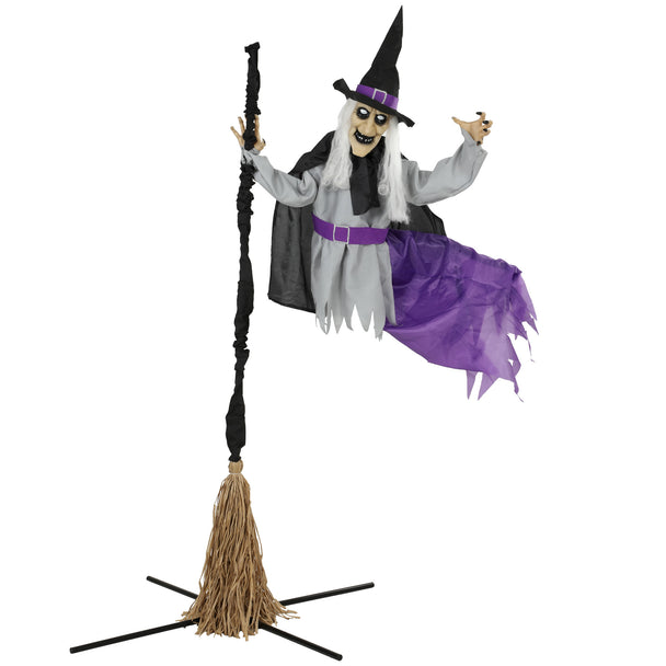 200cm Animated Flying Witch with Light & Sound – image 1 of 9