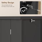 HOMCOM Freestanding Kitchen Pantry Cupboard with Adjustable Shelves & Door Racks - Black