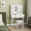 White LED mirror dressing table set – image 2