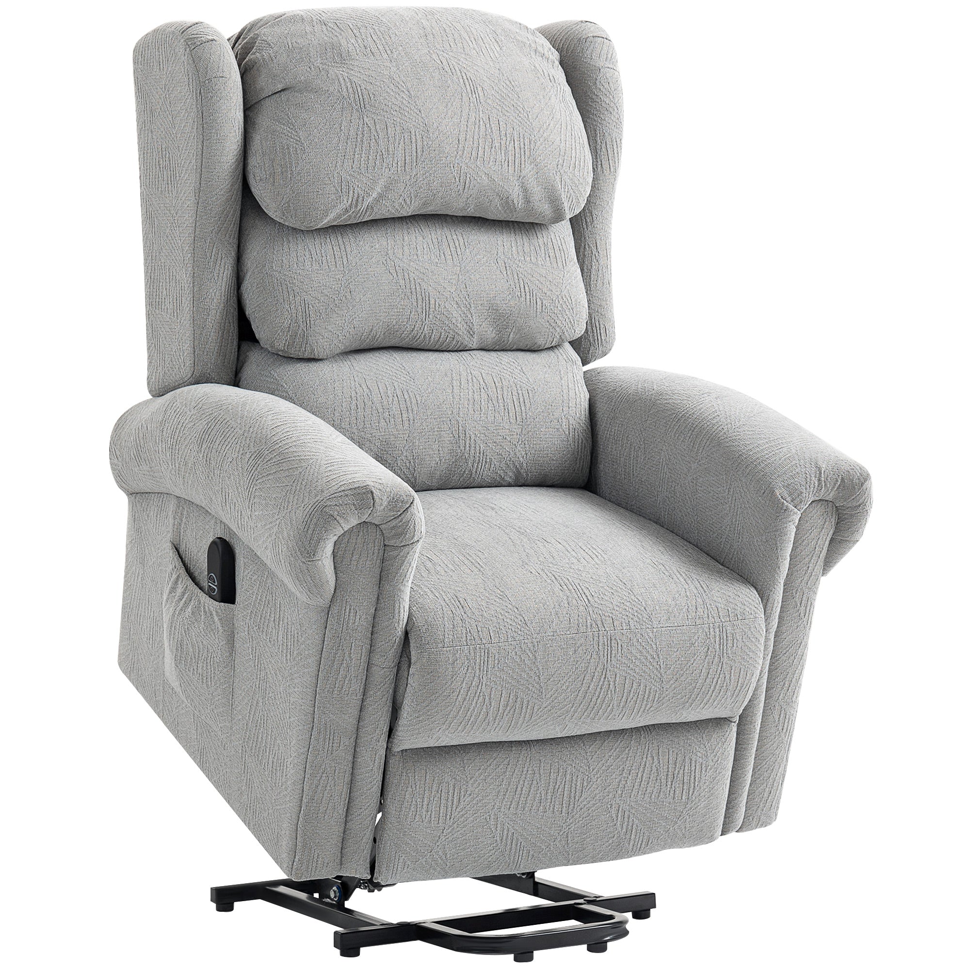 Velvet-Feel 150Â° Electric Riser Recliner Chair - Grey