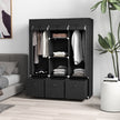 Black fabric wardrobe with drawers – image 2