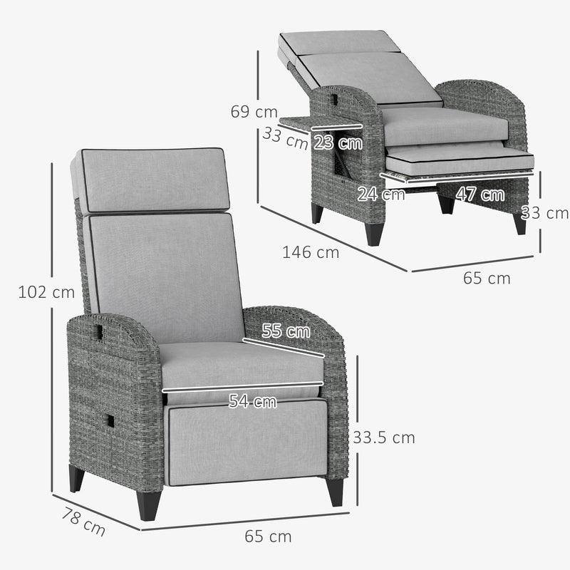 Rattan garden recliner – image 3