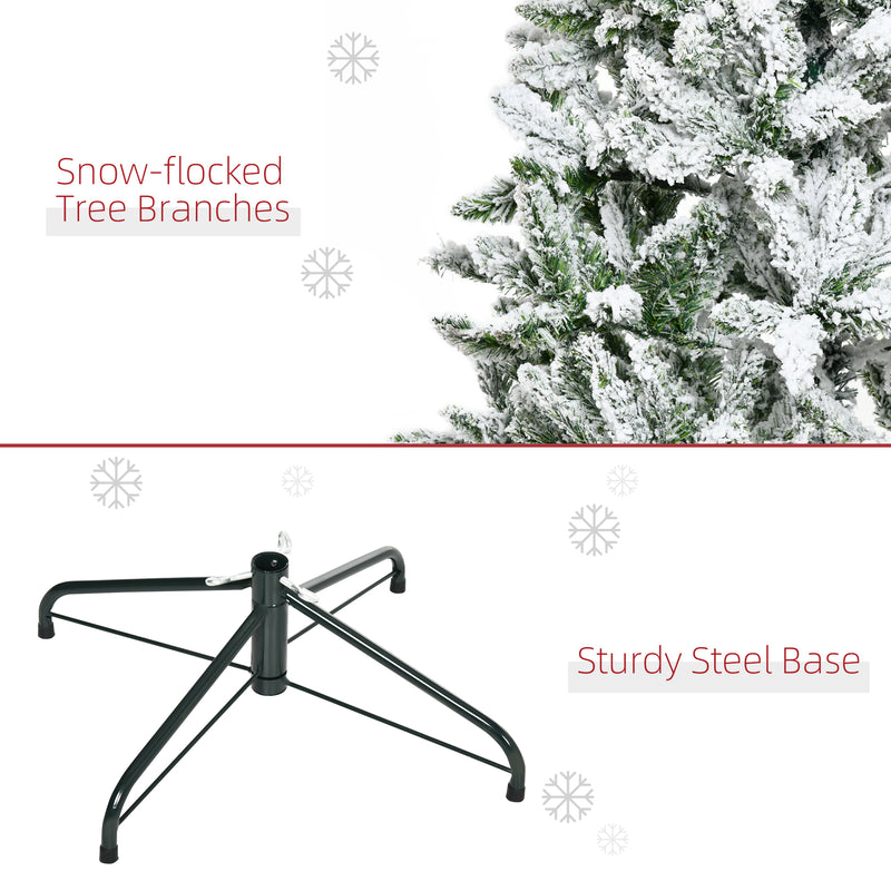 6ft snow-flocked pine Christmas tree – image 7