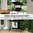 Outsunny 3 Seater Canopy Swing Chair, 2 in 1 Garden Swing Seat Bed, with Adjustable Canopy and Metal Frame, Black – view 5