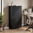 HOMCOM 120 cm Tall Storage Cabinet Cupboard, 3-Tier File Organiser Wooden Filing Cabinet, Black – view 2