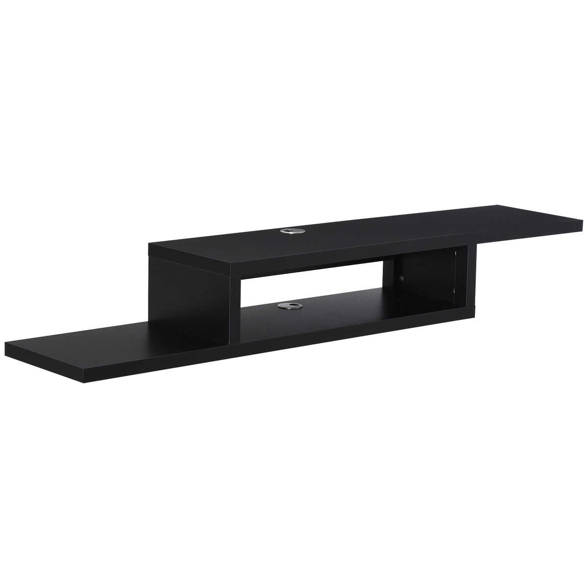 152.4 cm Floating Media Console with Cable Management – Black