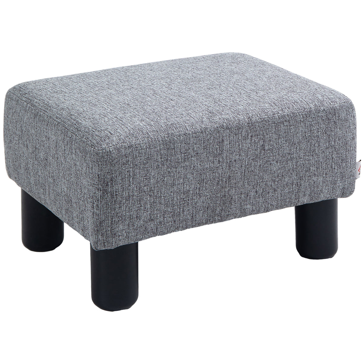 40 cm Padded Linen-Look Footstool – Grey