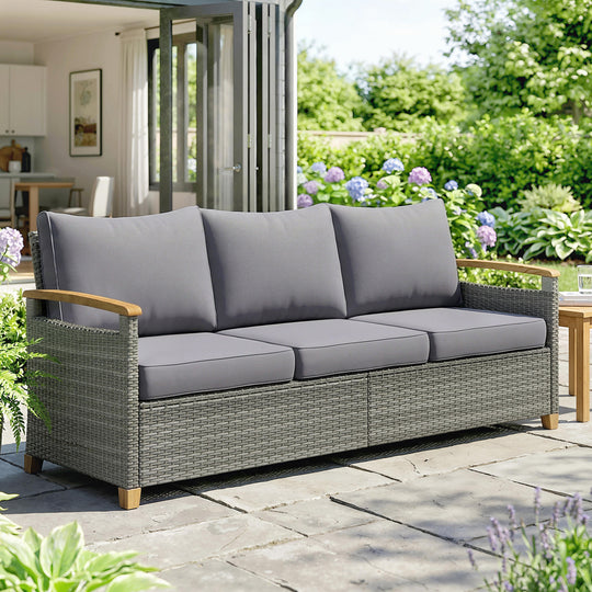 3-seater deep-seat rattan sofa – image 2