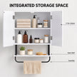 White wavy door wall cabinet – image 4