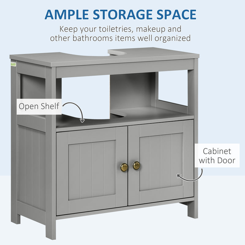 Light grey farmhouse under sink cabinet – image 5