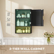 40 cm louvred bathroom wall cabinet in black – image 4