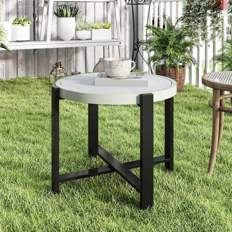 Marble-effect side table – image 7