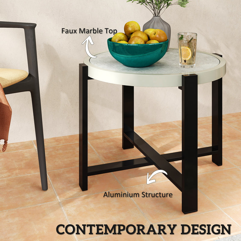 Marble-effect side table – image 4
